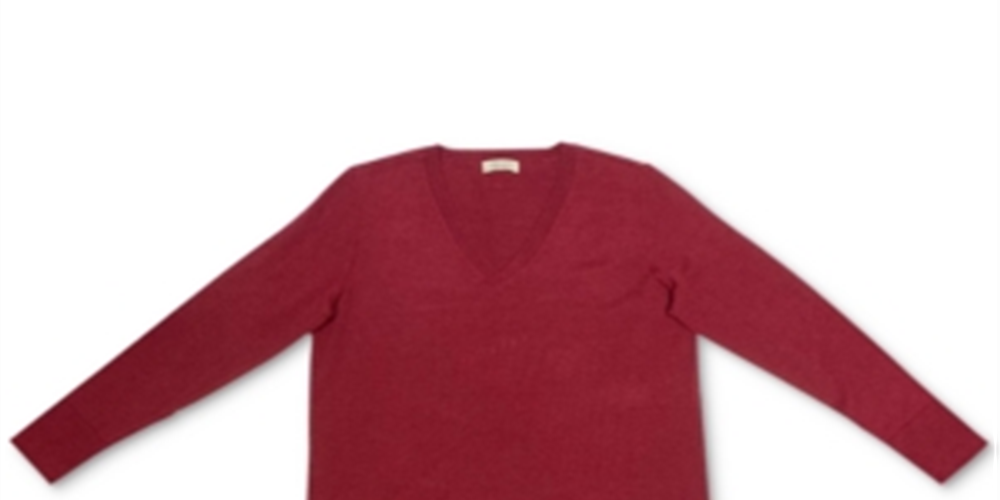 Suéter feminino com decote em V e bainha de faixa, tamanho XX-G, vermelho, estilo &amp; Co