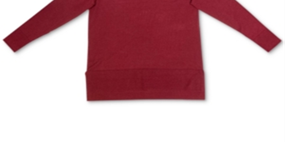 Suéter feminino com decote em V e bainha de faixa, tamanho XX-G, vermelho, estilo &amp; Co