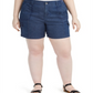 Shorts femininos estilo &amp; co plus size chambray azul tamanho 22W