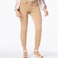 Calça skinny feminina Thalia Sodi com dois botões, marrom, tamanho 4