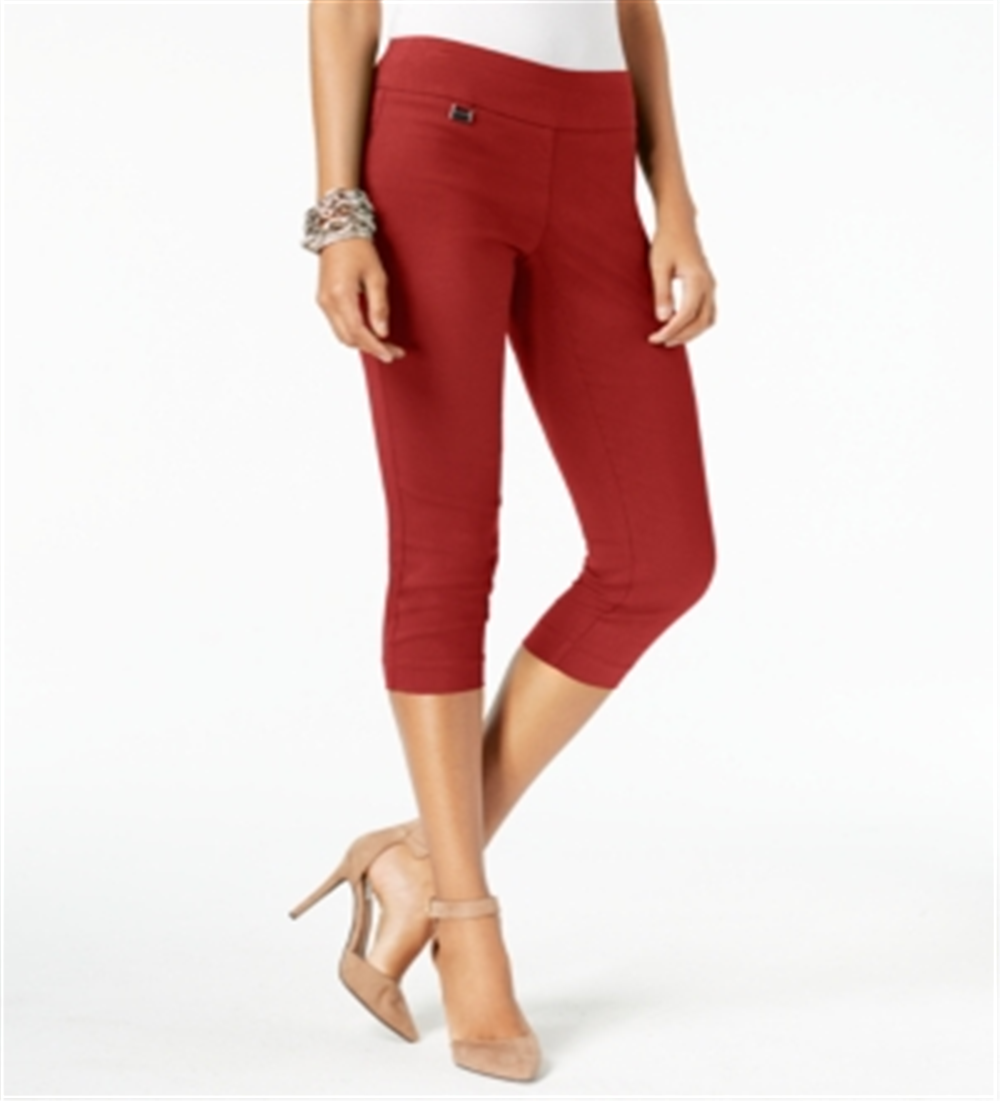 Calça Capri Feminina Alfani Tummy Control Pull On Vermelha Tamanho 12 Petite