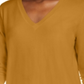 Suéter feminino Maison Jules com decote em V, amarelo, tamanho XX-G