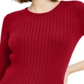 Suéter feminino Maison Jules com gola redonda canelada, tamanho XX-G, vermelho