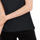 Camiseta feminina lisa com amarração nas costas Maison Jules, preta, tamanho X-S
