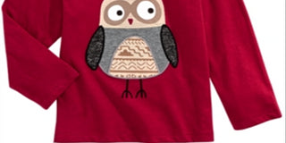 Camiseta infantil First Impressions Baby Boy Cotton Little Owl, vermelha, tamanho 12 meses