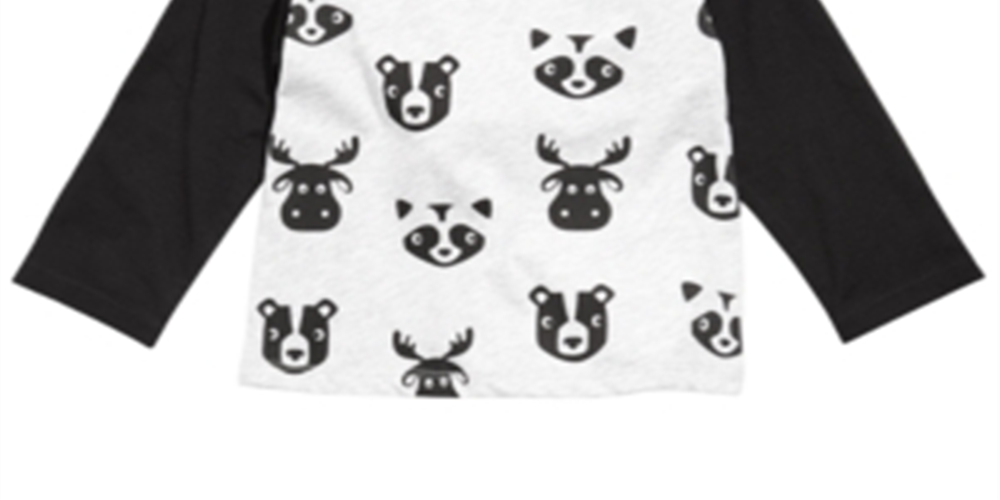 Camiseta estampada raglan colorblock para bebê menino First Impressions, preta, tamanho combinado 24 meses