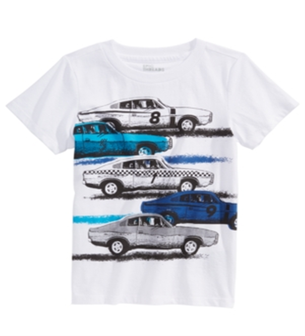Camiseta infantil Epic Threads com estampa de carros antigos para meninos, tamanho 5, branca