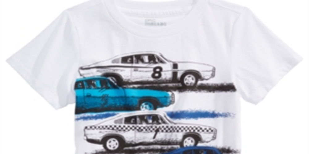 Camiseta infantil Epic Threads com estampa de carros antigos para meninos, tamanho 5, branca