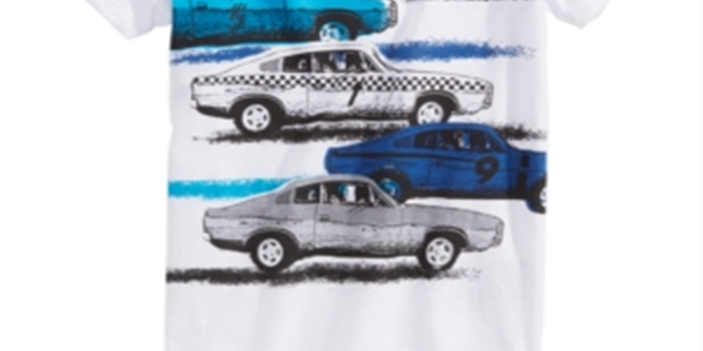 Camiseta infantil Epic Threads com estampa de carros antigos para meninos, tamanho 5, branca
