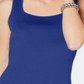 Regata feminina Karen Scott com gola quadrada, azul, tamanho grande