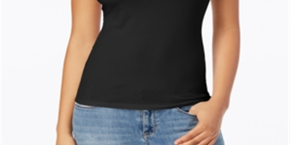 Guess Women's Eco Elyza Top com recortes nos ombros, preto, tamanho X-S