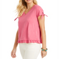 Blusa feminina com babados e punhos amarrados, rosa, tamanho pequeno, da Style &amp; Co