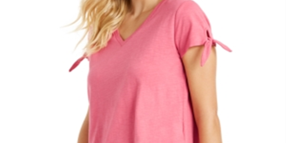 Blusa feminina com babados e punhos amarrados, rosa, tamanho pequeno, da Style &amp; Co
