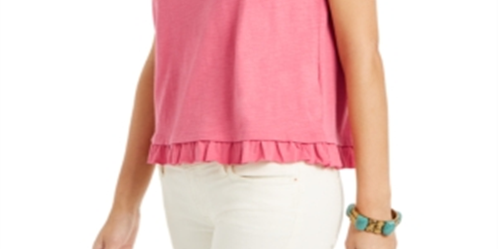 Blusa feminina com babados e punhos amarrados, rosa, tamanho pequeno, da Style &amp; Co