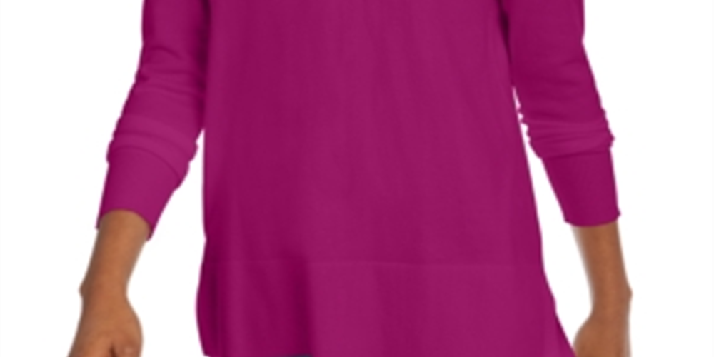 Suéter feminino Maison Jules com decote em V, rosa, tamanho médio