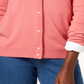 Karen Scott Blusa feminina lisa de manga comprida com botões, rosa, tamanho pequeno