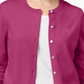 Cardigan feminino Karen Scott com gola redonda, rosa, tamanho pequeno