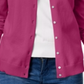 Cardigan feminino Karen Scott com gola redonda, rosa, tamanho pequeno