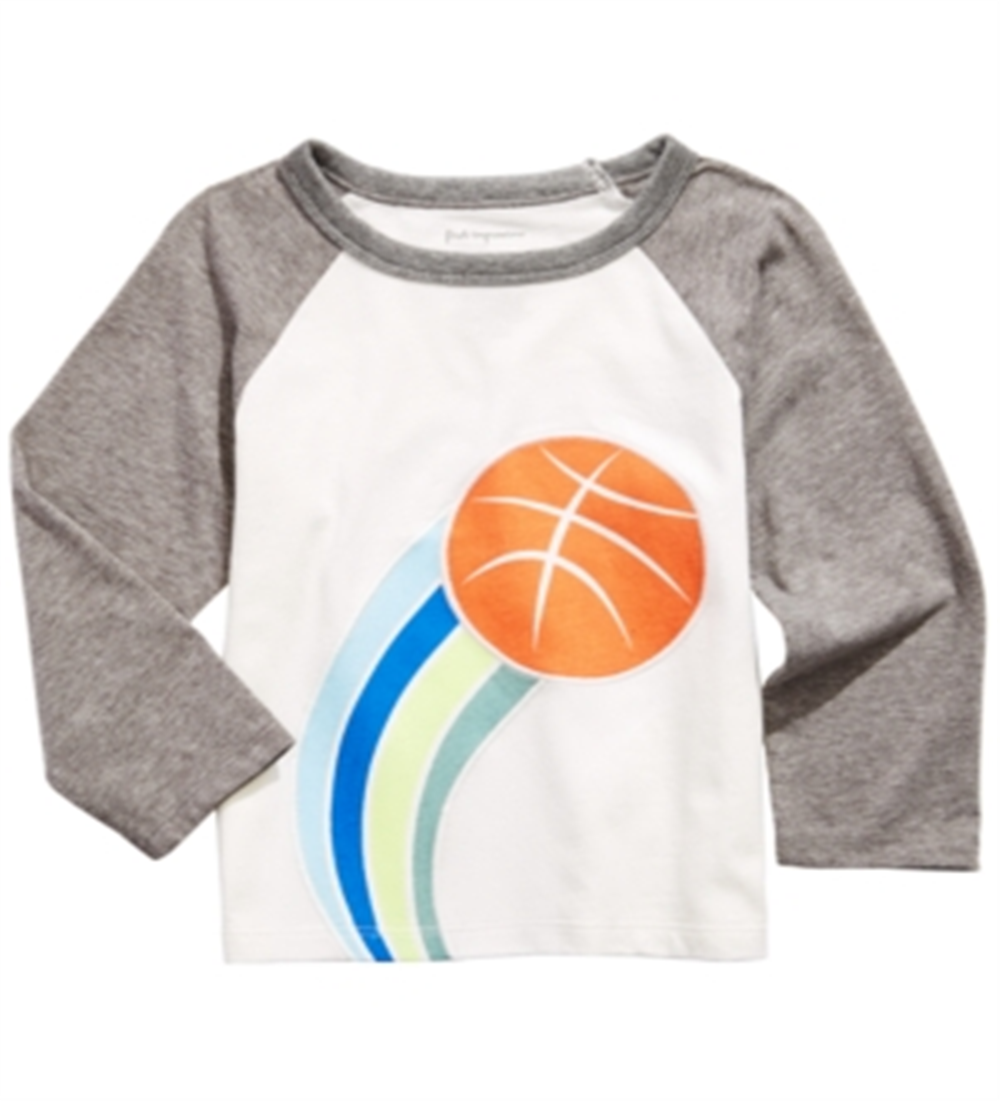 Camiseta estampada de basquete First Impressions para bebês meninos, branca, tamanho 6-9 meses