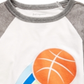 Camiseta estampada de basquete First Impressions para bebês meninos, branca, tamanho 6-9 meses