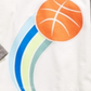 Camiseta estampada de basquete First Impressions para bebês meninos, branca, tamanho 6-9 meses