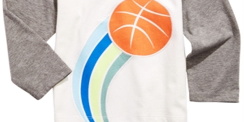 Camiseta estampada de basquete First Impressions para bebês meninos, branca, tamanho 6-9 meses