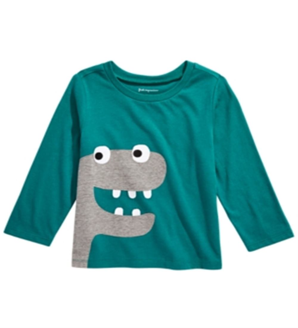 Camiseta infantil de algodão com estampa de dinossauro First Impressions para meninos, tamanho 3 a 6 meses