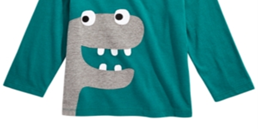 Camiseta infantil de algodão com estampa de dinossauro First Impressions para meninos, tamanho 3 a 6 meses
