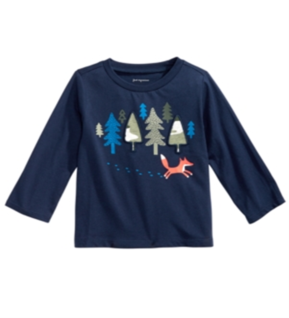 Camiseta infantil First Impressions Forest &amp; Fox para meninos, azul, tamanho 3T