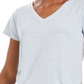 Camiseta feminina estilo &amp; co, gola V, azul, tamanho pequeno