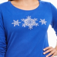 Blusa feminina Karen Scott de algodão com glitter e floco de neve, azul, tamanho pequeno