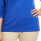 Blusa feminina Karen Scott de algodão com glitter e floco de neve, azul, tamanho pequeno