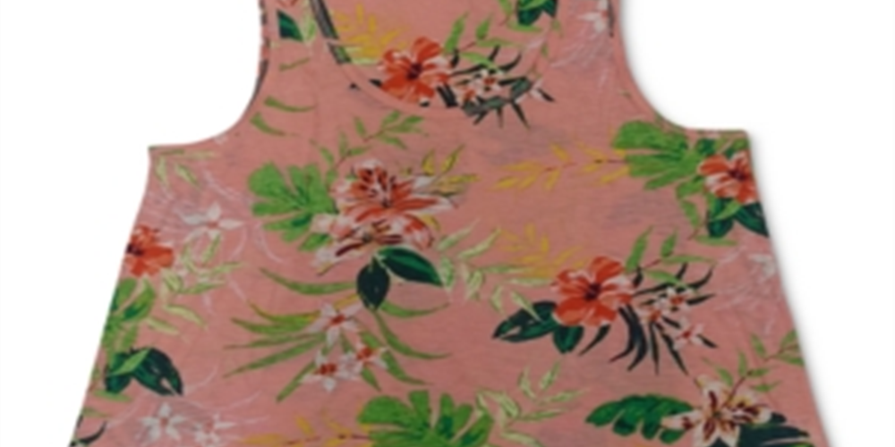 Regata feminina estampada com bainha assimétrica estilo &amp; co rosa tamanho GG