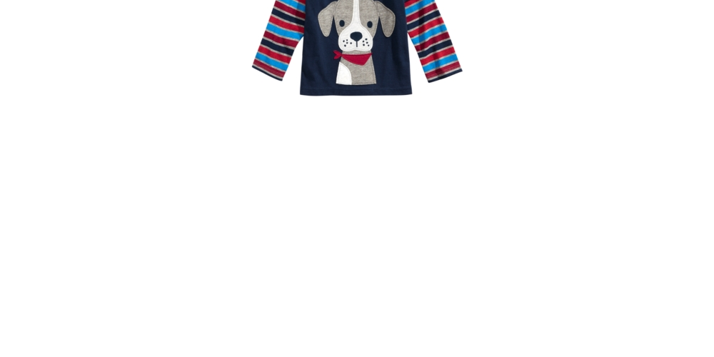 Camiseta infantil First Impressions Baby Boy com estampa de filhotes e camadas, azul, tamanho 18 meses