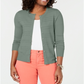 Cardigan texturizado feminino Charter Club, verde, tamanho X-S