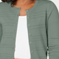 Cardigan texturizado feminino Charter Club, verde, tamanho X-S