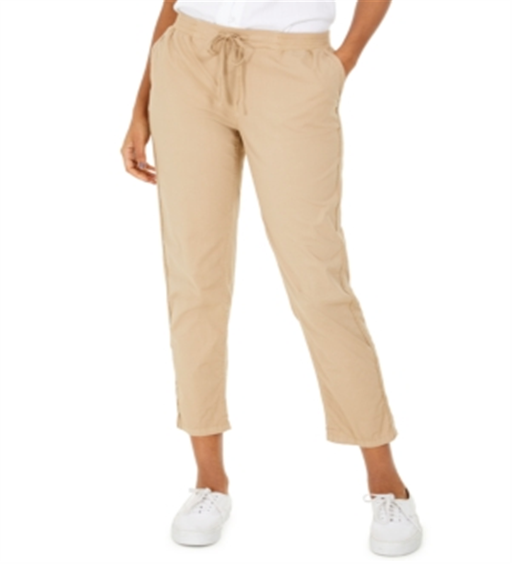 Calça utilitária com punho e puxador feminina Style &amp; Co, marrom, tamanho quadrado 18