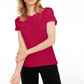 Camiseta feminina lisa com amarração nas costas Maison Jules, vermelha, tamanho X-S