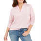 Moletom com capuz listrado feminino Style &amp; Co, rosa, tamanho pequeno