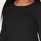 Karen Scott Top Feminino com Decote Redondo e Acabamento em Cetim, Preto, Tamanho XS