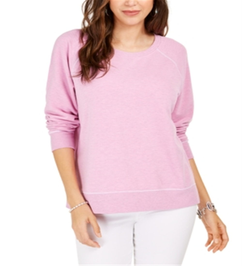 Moletom feminino com costura contrastante Style &amp; Co, rosa, tamanho X-S