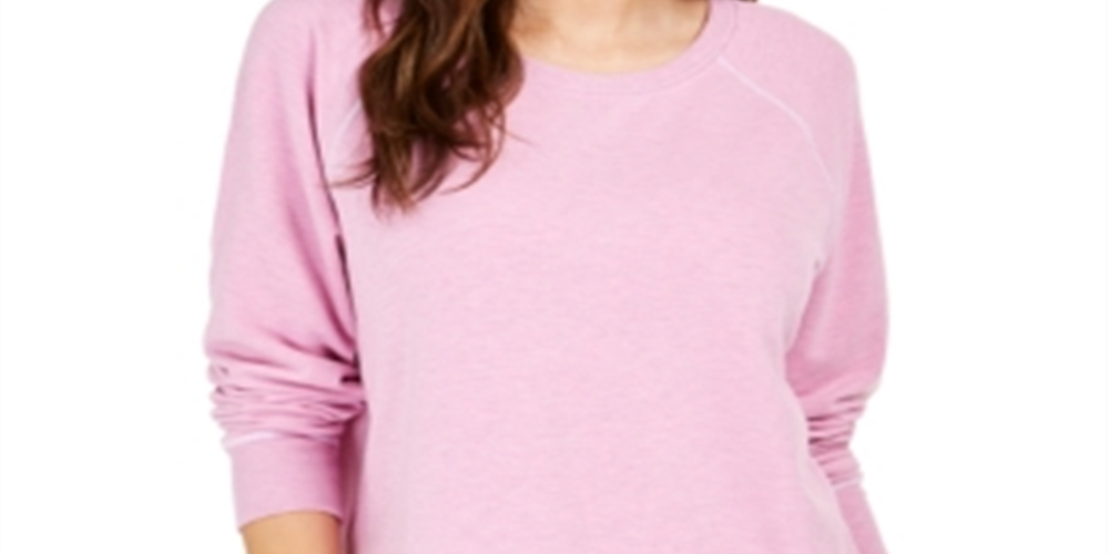 Moletom feminino com costura contrastante Style &amp; Co, rosa, tamanho X-S