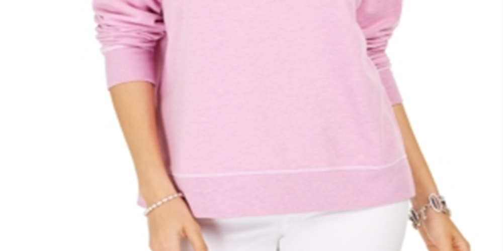 Moletom feminino com costura contrastante Style &amp; Co, rosa, tamanho X-S