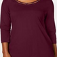 Karen Scott Top Feminino com Contas Borgonha Tamanho P