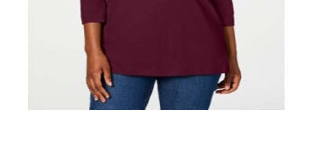 Karen Scott Top Feminino com Contas Borgonha Tamanho P