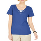 Karen Scott Top Feminino com Cadarço e Camadas Azul Tamanho P