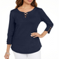 Camiseta feminina Karen Scott de algodão com cadarço, azul, tamanho grande