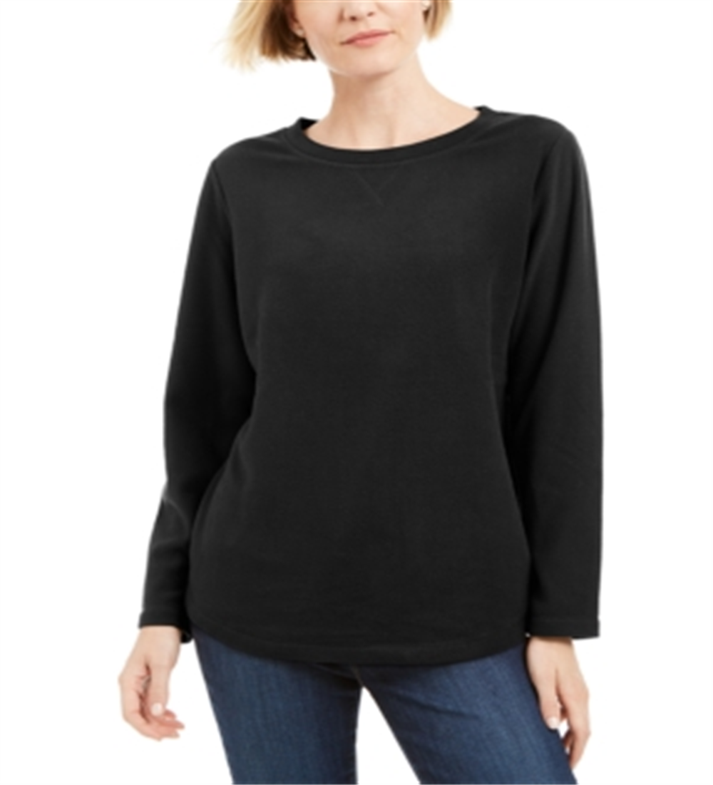 Moletom esportivo feminino Karen Scott, preto, tamanho X-S