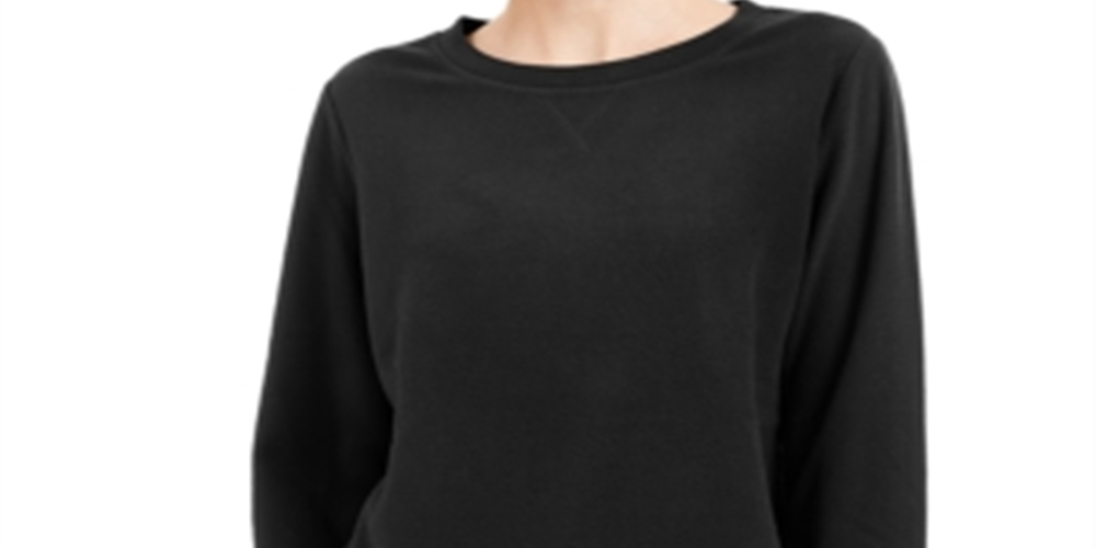 Moletom esportivo feminino Karen Scott, preto, tamanho X-S