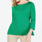 Charter Club Supima Cotton Embellished Top Feminino Verde Tamanho Pequeno